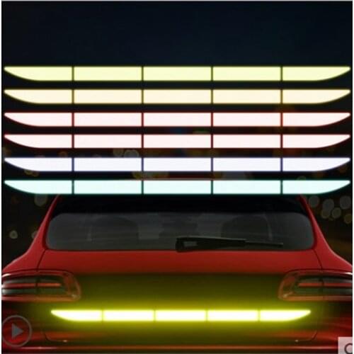 4Pcs/set Auto Reflect Stickers Reflector Car Trunk External Reflective Sticker Car Accessories Exterior Reflective Sticker