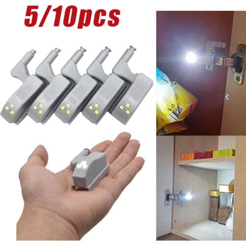 5/10pcs Universal Under Cabinet Light Inner Hinge Lamp Cupboard Closet Wardrobe Sensor Light Home Bedroom Kitchen Night Light