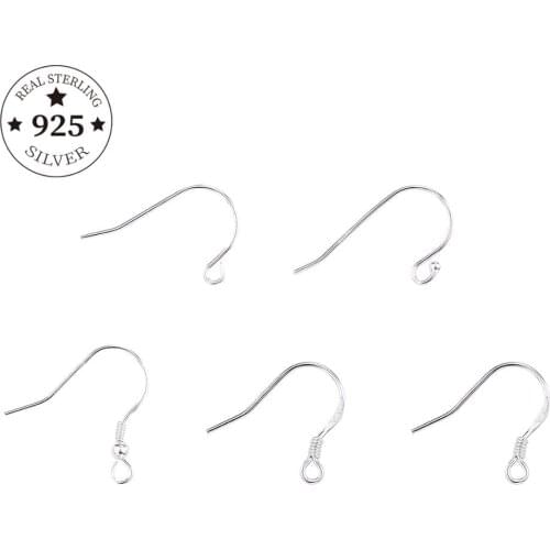 925 Sterling Silver Findings 6pcs/lot Earring Hooks Ear Clasps Accessories Ear wire For DIY Jewelry Making Accessories