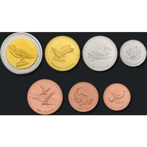 7 sets of Gough Island 2009 Issuing Coins Original Coin 100% Real Unc