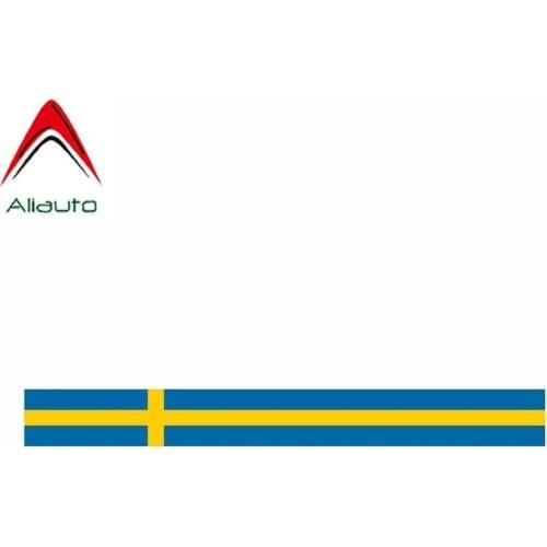 Aliauto Personality Car Sticker Motorcycle Racing Sweden Flag Waterproof Sunscreen Anti-UV Reflective Decal Accessories,15cm*1cm