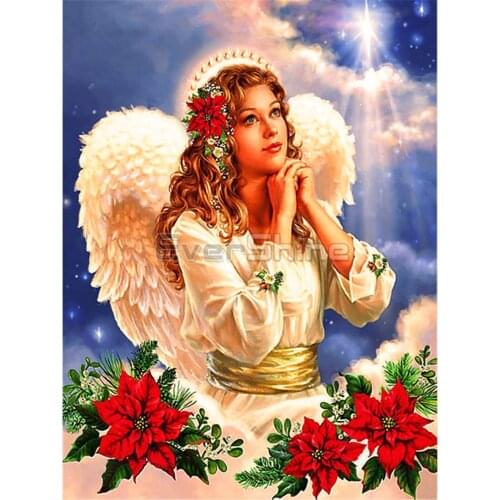 Angel Religion Printed Canvas 11CT Cross Stitch Embroidery Kit DMC Threads Knitting Handiwork Sewing Painting Gift Design