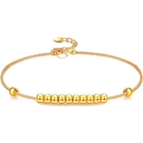 ZHIXI 18K Gold Pure Yellow Bracelets AU750 Adjustable Chain Luxury Women Wedding Trendy Party Jewelry