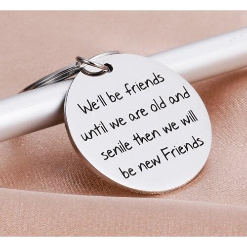 Friendship Gift Keychains for Women Best Friend Keychain Birthday Sister Besties BFF Stainless Steel Birthday Gifts Keyring