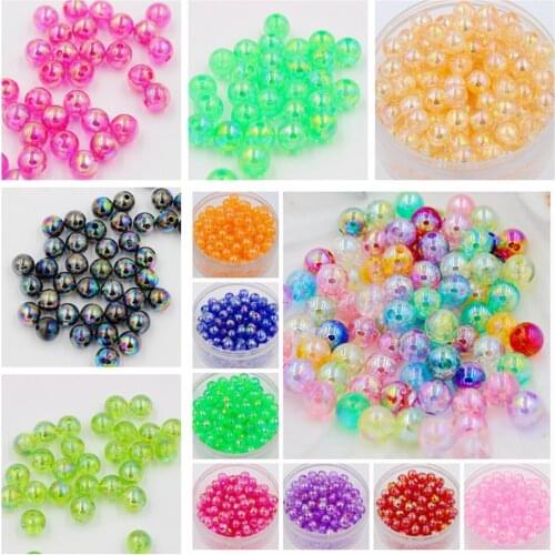 Kwoi Vita' Multi 6,8,10,12mm AB Colors Round Imitation Pearl ABS Plastic Beads For Necklace And Bracelet DIY Jewelry Making