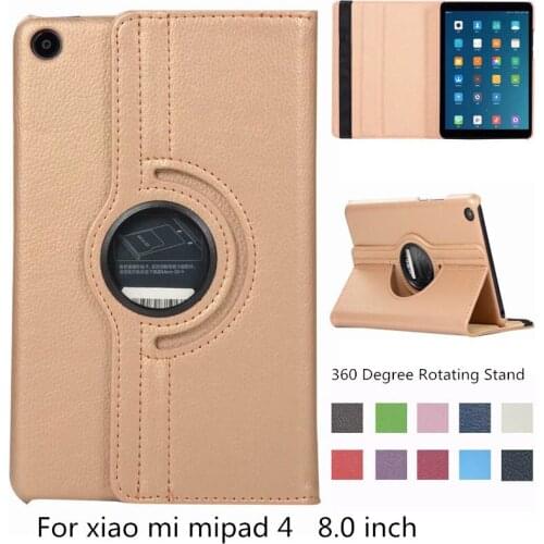 Fashion litchi Rotation Degree Rotating Stand PU Leather Magnet Smart Cover Case For Xiaomi Mi Pad 4 Mi Pad4 Pad4 8.0 inch