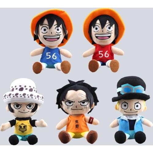 One Piece Luffy Figure Soft Stuffed Dolls Trafalgar Law Sabo Ace Plush Toys Kids Gift 20-25 cm Anime Peluche