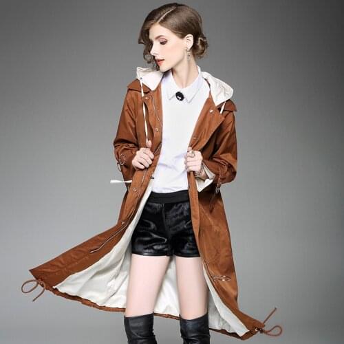 HiguraKago Women's Long Trench Coats