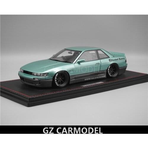 IG 1:18 Rocket Bunny S13 V1 Green Gray IG1132 JDM Limited Collector Edition Metal Diecast Model Toy Gift