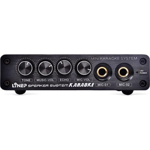 KYYSLB A933 DC12V Dual Microphone Reverberator K Song Mixer Mini Dual-channel Karaoke Mixer