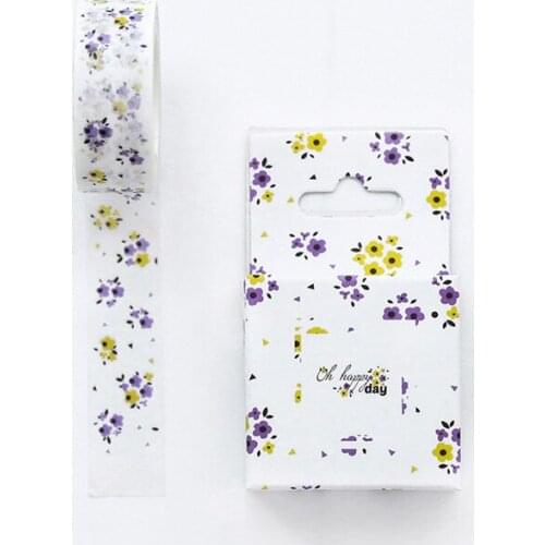 Lovely purple flowers Washi Tape DIY decoration Scrapbooking Sticker Label Masking Tape School Office Supply