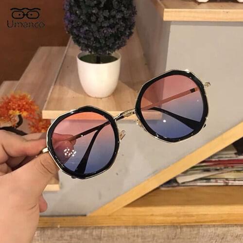 Fashion Round Sunglasses for Women Men Gradient Color with Metal Frame Eye Glasses Female Male Eyewear UV400 Street Beach