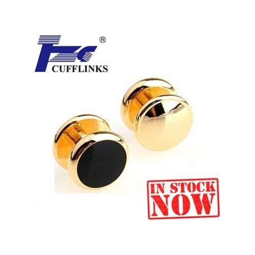 Fashion Gold Black Studs Sets Cufflink Cuff Link 2 Pairs Free Shipping Promotion