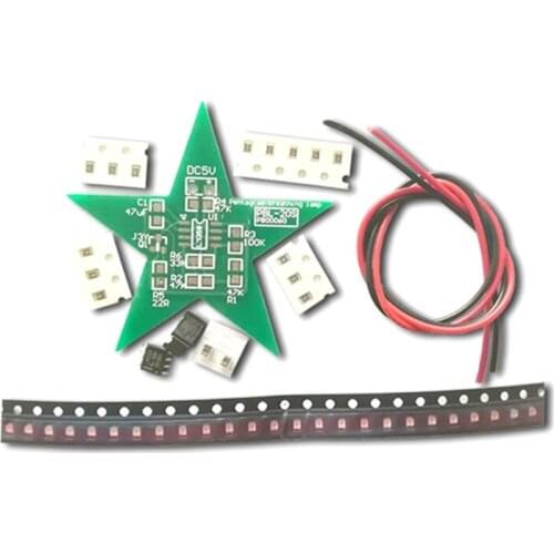 DIY Kit Five-Pointed Star Breathing Light Gradient Red LED Flashing Display Module LED Light for Christmas Soldering Training