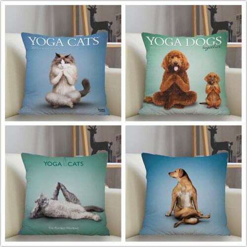 Musife Custom yoga animals Lovely Dog Cat Pillowcase Sofa Decorative Cushion Cover Pillowcase Home Decor Drop Shipping Wholesale