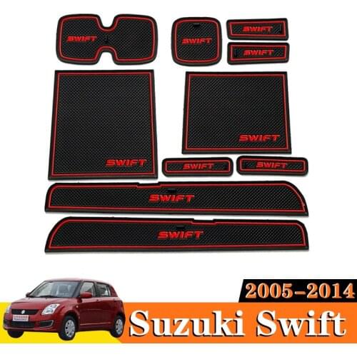For Suzuki Swift 2005-2014 2013 2012 Car Inner Gate Slot Pad Non-slip Cup Mats Anti Slip Door Groove Mat Interior Accessories