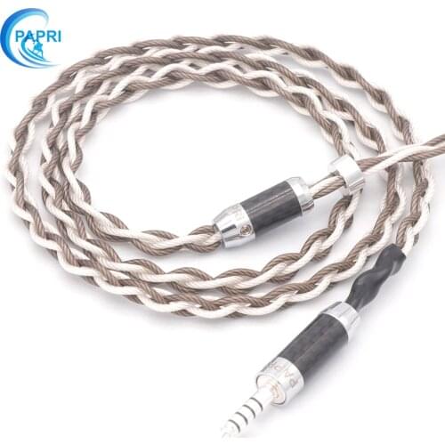 PAPRI GXM02 2.5/3.5/4.4BalanceSingle crystal copper silver-plated upgrade headphone cable For MMCX 0.78 SE535 SE846 HD700 HD800S