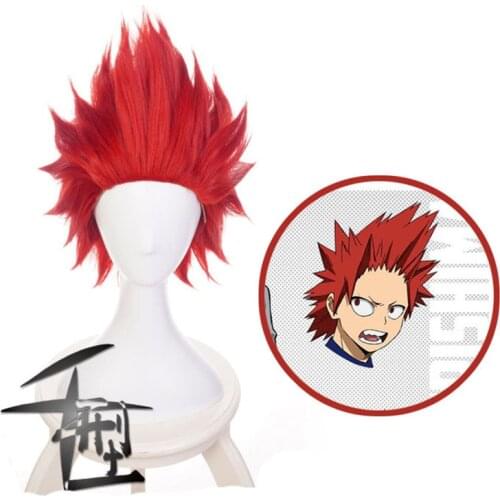 Anime My Hero Academia Kirishima Eijiro Cosplay Wig Short Red Boku No Hero Halloween Costume Synthetic Hair
