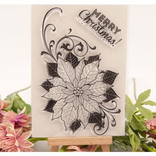 Merry Christmas Flower Clear Transparent Rubber Stamp For DIY Stationery Scrapbooking Card Making Album Decoroation Supplies
