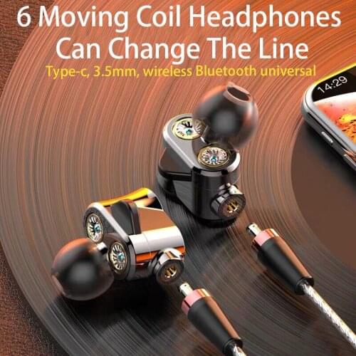 Detach Sport Earphone Combinable Bluetooth Ear headphone TYPE C Wired In-ear monitor Earbuds With Stereo Bass For Huawei xiaomi