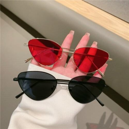 Sunglasses For Women 2021 Fashion Cat'eye Design Shades Sun Glasses Golden Yellow Red UV400