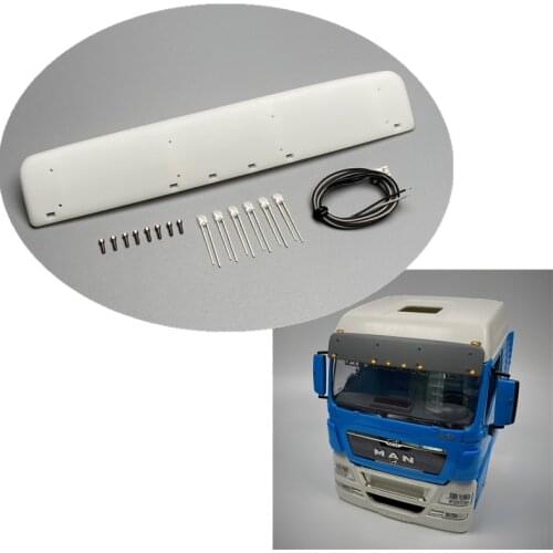 1/14 Rc Truck Car Shell Sun Visor Board With Lights For TAMIYA MAN TGX 26.540 56325 56346 6X4 Toys Tractor Parts