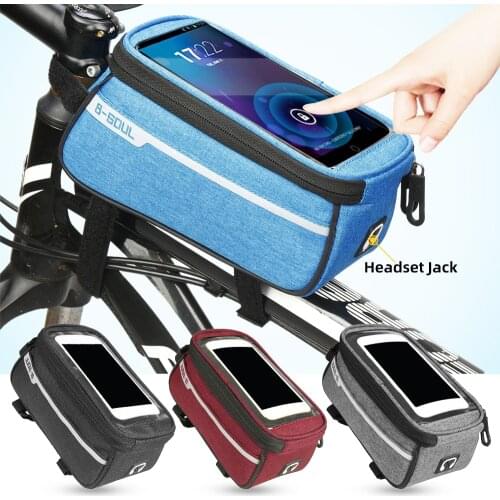 Cycling Bicycle Front Tube Bag MTB Bike Mobile Phone Holder Cover Case Handlebar Bag Basket Pannier Cooler Bag Bike Accessories