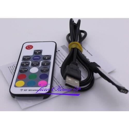 USB RGB Controller 5V 24V 17Keys RF Remote Controller Led Dimmer for 5V RGB LED