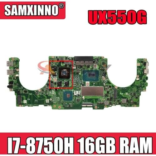 UX550GE I7-8750H CPU 16GB RAM N17P-G1-A1 Mainboard REV2.2 For ASUS UX550G UX550GE UX550GD Laptop Motherboard Test free shipping