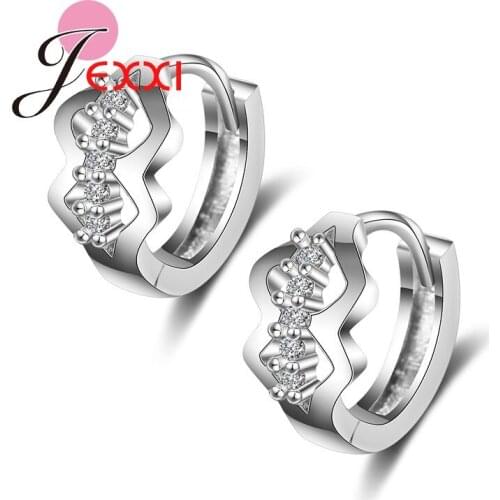 High Quality Silver Fashion Ear Earrings Jewelry Shiny Women Wedding Engagement Stud Earrings Wholesale
