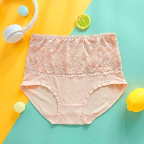 Women Lace Briefs High Waist String Femme Tummy Control Panties Underwear Shapewear Panties Comfortable Lingerie Femme