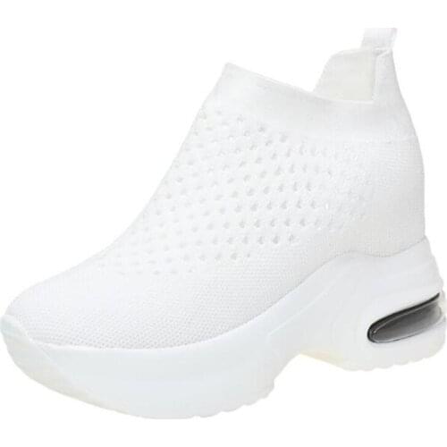 New womens single shoes fashion mesh breathable thick-soled non-slip lightweight comfortable casual shoes womenHKGS