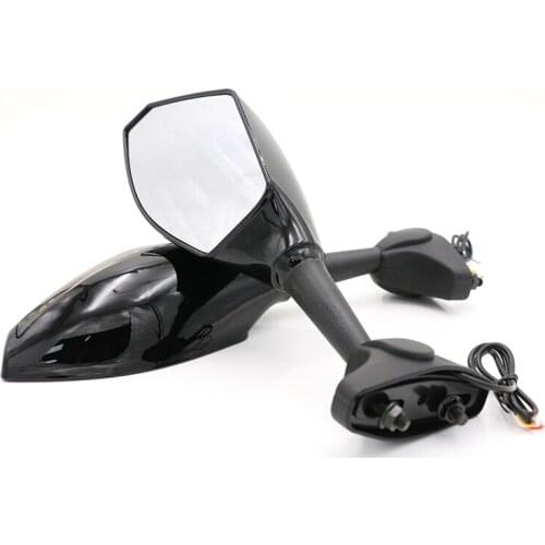 2 Pcs Motorcycle Accessories Rearview Mirror LED Turn Signals Integrated Mirrors For Honda Yamaha Kawasaki Suzuki KTN