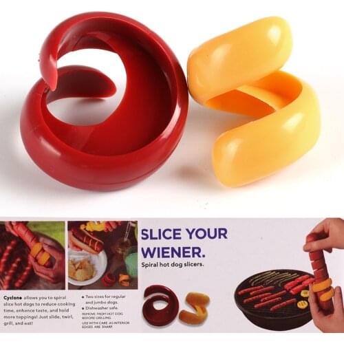 2 PCs Manual Fancy Sausage Cutter Spiral Barbecue Hot Dogs Cutter Slicer kitchen Cutting Auxiliary Gadget Fruit Vegetable Tools