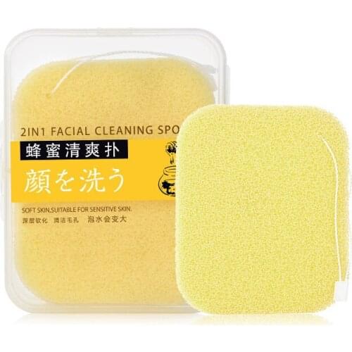 2PCS/pack 10CM*8.3CM Honeycomb Facial Wash Flush Polyurethane Refreshing Foam Water Clean Big Facial Makeup