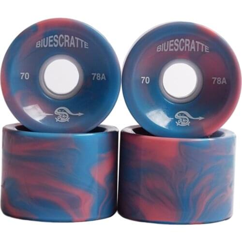 4pc Longboard Skateboard Wheels 51X70mm Resilient PU for Rough Ground Asphalt Road Replacement Mini Cruiser Wheels Bearing Cover
