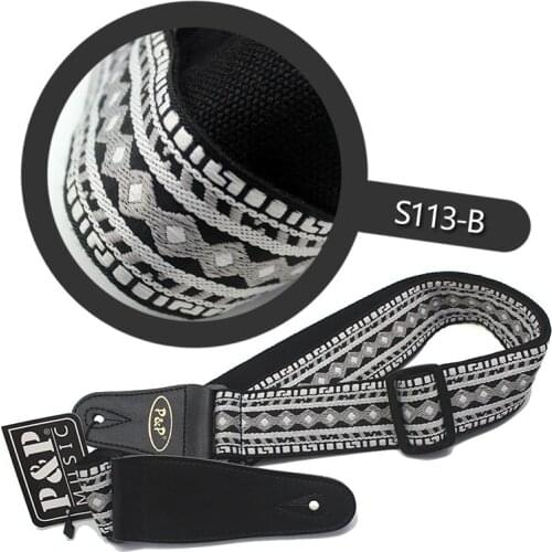 Folk Guitar Strap PU Leather Head Cotton Electric Guitar Strap Adjustable Bass Starp Classic Guitar Belt Strap Cable Lengthen