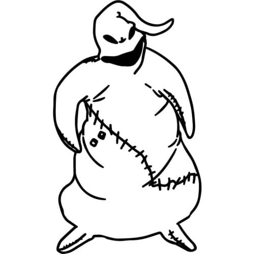 9.8cm*16.7cm Nightmare Before Christmas Oogie Boogie Stickers Decals Vinyl Black/Silver S3-6582