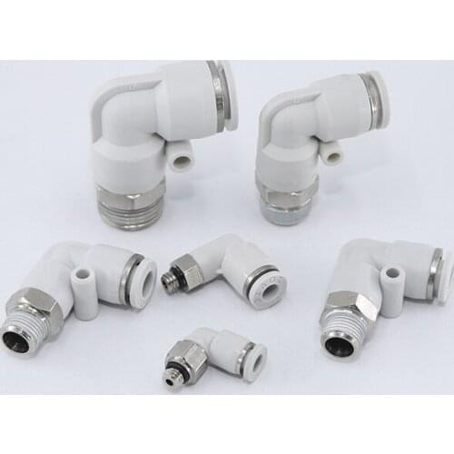 APL solenoid valve accessories PL4 6 8 10mm and miniature solenoid valve connector elbow connector white pneumatic connector