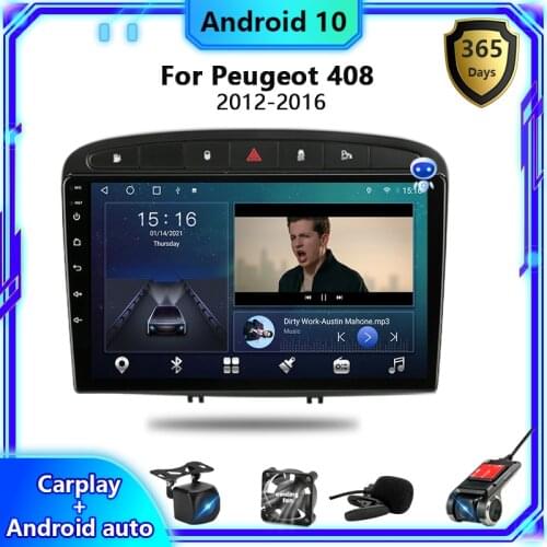 2 din Android 10 car Radio Multimedia Video Player For Peugeot 408 308 308SW 2012-2018 Auto 2din stereo DVD GPS Navigation AM