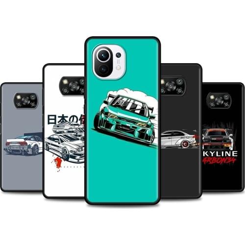 Caso For Xiaomi Poco X3 NFC M3 Pro M3 F3 F1 Para for Mi Note 10 Pro Case For Mi Poco F3 X3 GT sports car jdm drift