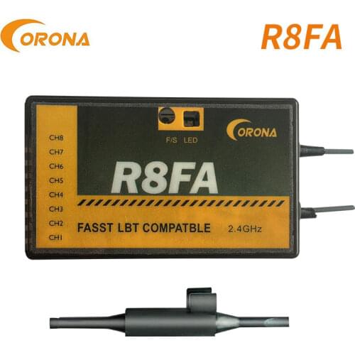 Corona R8FA 8 Channel FASST Compatible 2.4ghz RC Receiver For RC Fixed-wing aircraft