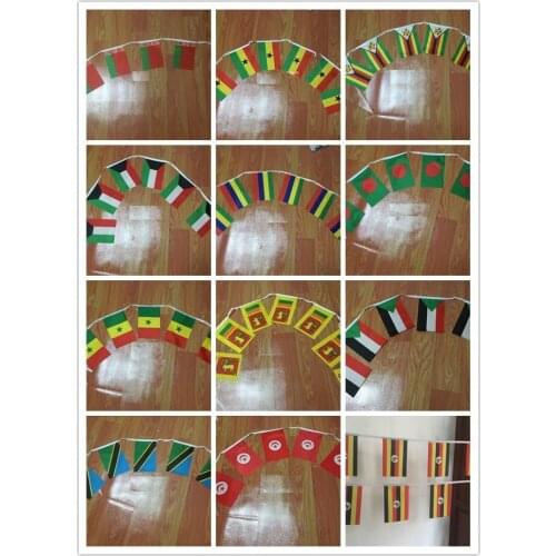 KAFNIK,5 meters 20 faces 14*21CM Iran/Kuwait/Iraq/Ghana String Flag Banner Bar For Party Decoration/World Event Carnival Decor