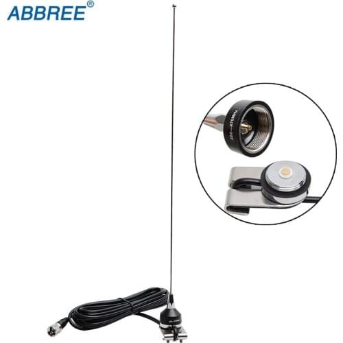 ABBREE NA-37 UHF 400-4700MHZ NMO Antenna Mount RG-58U 5M/16.4ft Coaxial Cable for Car Vehicle Mobile Radio QYT TYT Baojie