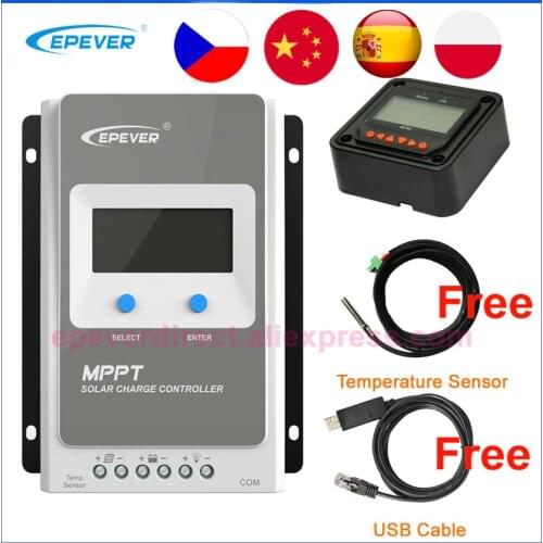 EPEVER Tracer 1206AN 1210AN 2206AN 2210AN 3210AN 4210AN MPPT Solar Charge Controller 10A 20A 30A 40A 12v 24v auto work with LCD