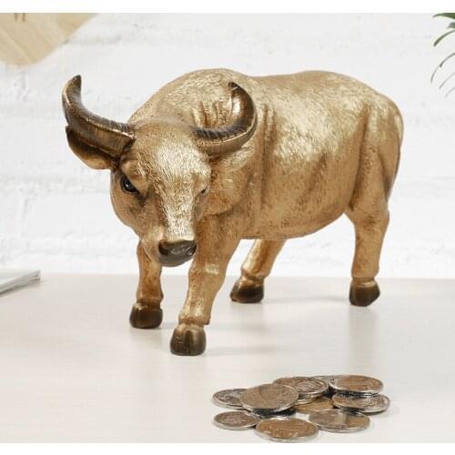 Saving Moneybox Statues Resin Cattle Piggy Bank Safe Cute Gift Home Decoration Cash Coin Bank Creative Wedding Money Storage Box