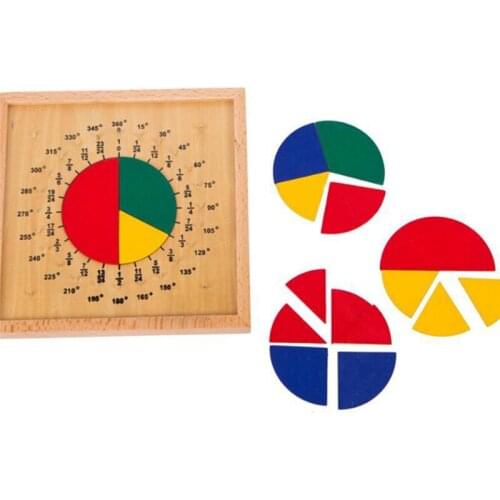 Creative Montessori Board Baby Toys Circular Mathematics Fraction Division Teaching Wooden Toys Child Educational Gift Math Toy