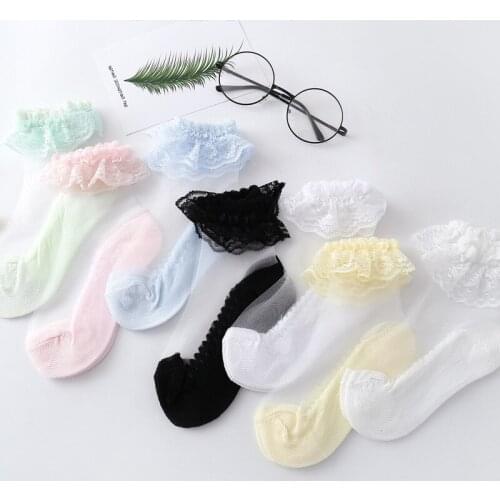 Summer Spring Baby Girls Kids Mesh Socks Fashion Lace Ruffle Frilly Ankle Short Sock Breathable Princess
