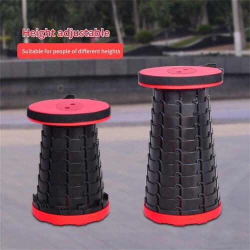 Small Stools Ottomans Stool Elderly Bath Chair Folding Plastic Camping Shoe Shelves Fishing Pouf Portable Telescopic Height Seat