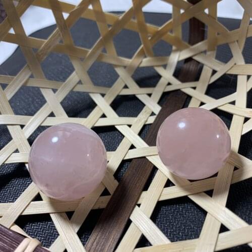 Small size 2pcs Beautiful Natural rose Crystal quartz ball Gifts wholesale